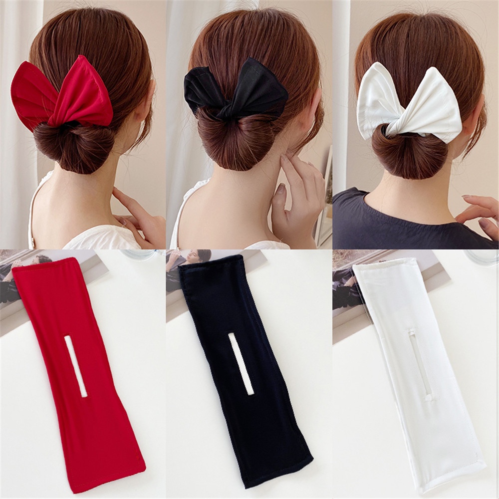 Dây Cột Tóc Dạng Phồng In Họa Tiết Đơn Giản Ngọt Ngào Cho Nữ