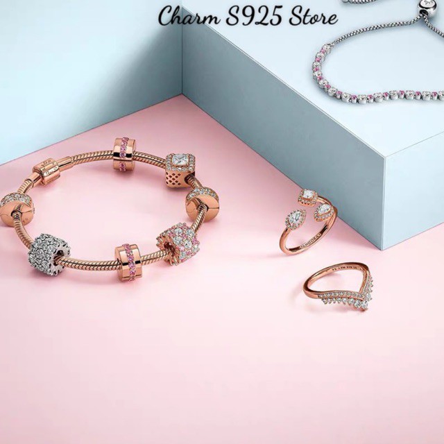 Vòng tay charm pan mềm vàng hồng bạc s925 hàng cao cấp