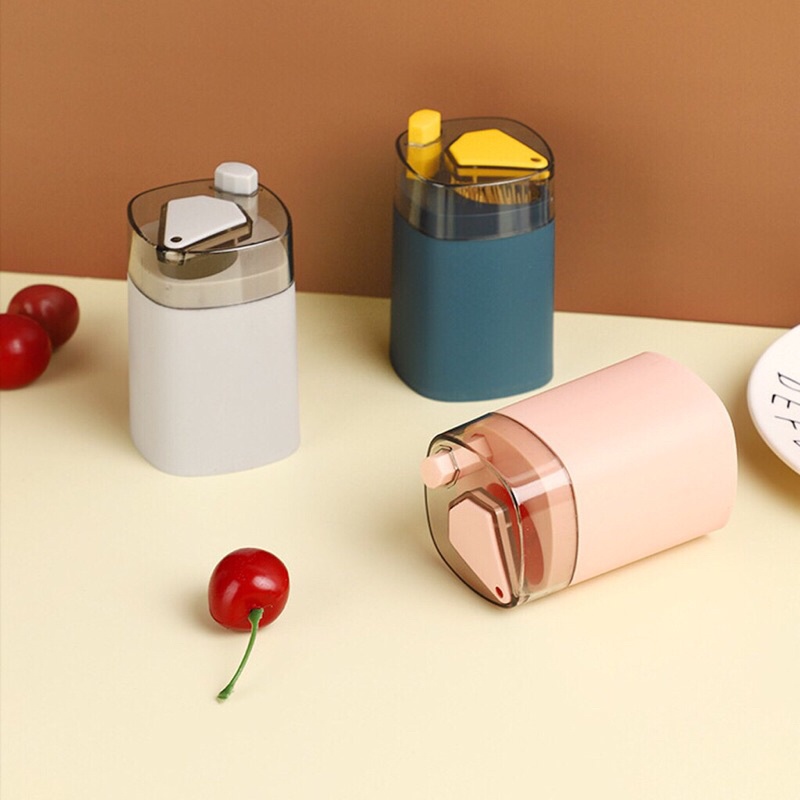 Hộp đựng tăm tự động, hũ tăm nhấn nút lấy tăm thông minh tiện lợi