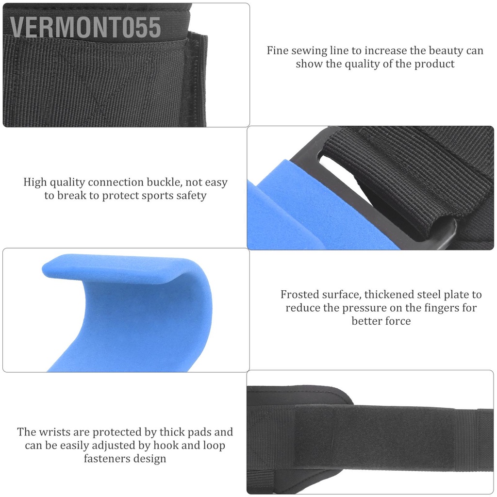 Vermont055 Nâng tạ thể thao Kéo lên Móc Tập dục Sức mạnh Đào tạo sức Vòng đeo cổ tay Dây đai quấn
