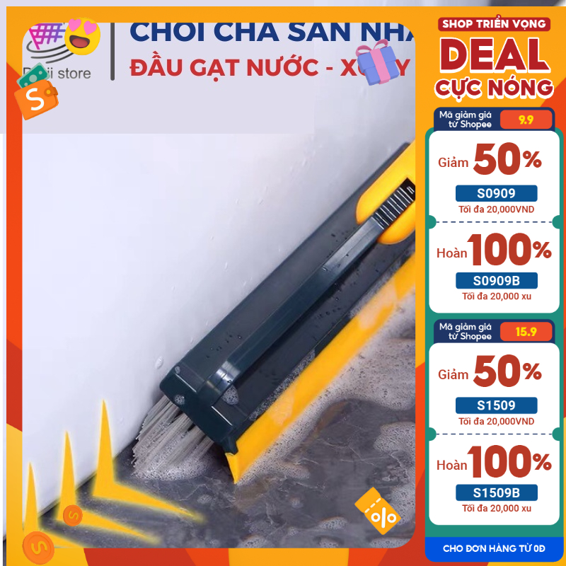 Chổi Cọ Sàn Nhà Tắm Thông Minh Thiết Kế Đầu Gạt Nước Đầu Chổi Xoay 120 Độ, Chổi Chà Nhà Vệ Sinh Cọ Kính Siêu Sạch