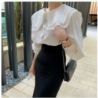 Áo babydoll viền ren 2 lá bèo A0400 hihishophaha