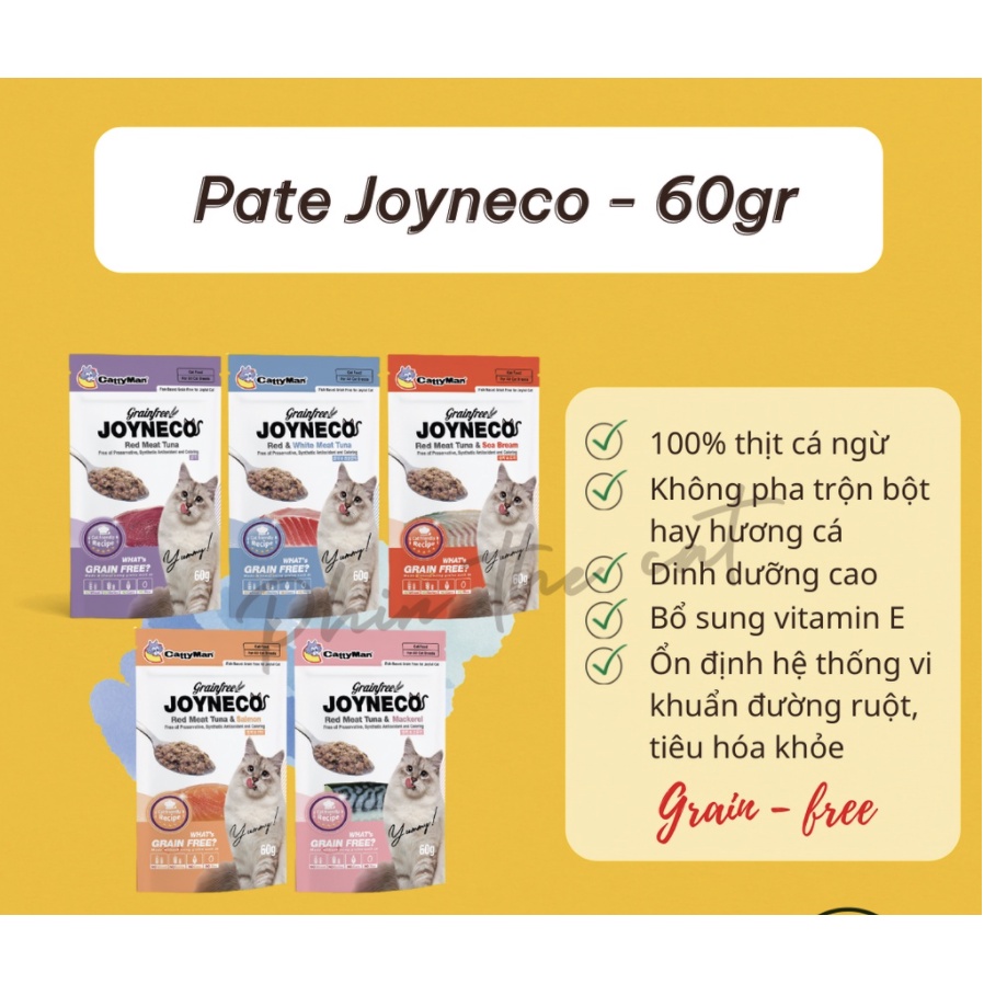 Pate Joyneco Cattyman cho mèo túi 60g - Thức ăn dinh dưỡng cho mèo