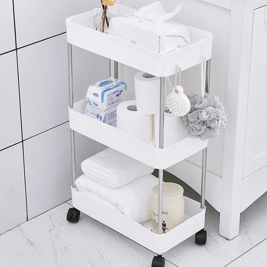Kệ đa năng có bánh xe dễ dàng tháo lắp cho nhà bếp