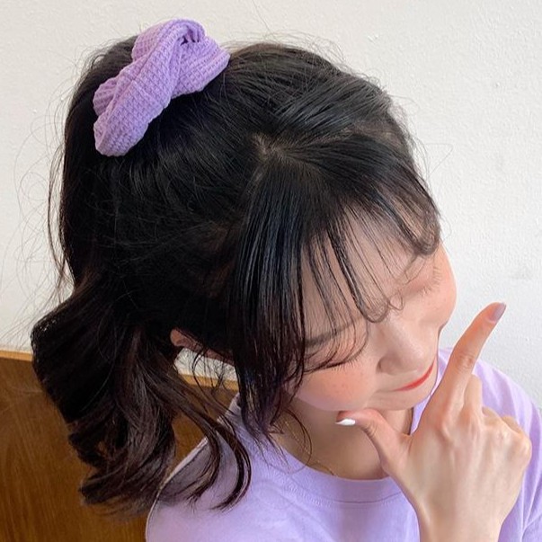 Scrunchie Cột Tóc Vải Gân Nhiều Màu Trơn và Hoa BM Girl Style Hot Trend