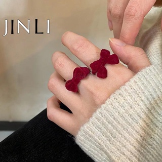  Nhẫn hình nơ phối lông nhiều màu sắc thời trang cho nữ