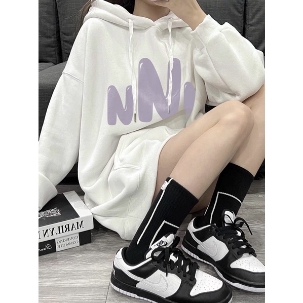 Áo Hoodie nNn Tay Dài Túi Bụng To Nỉ Bông Dày Unisex