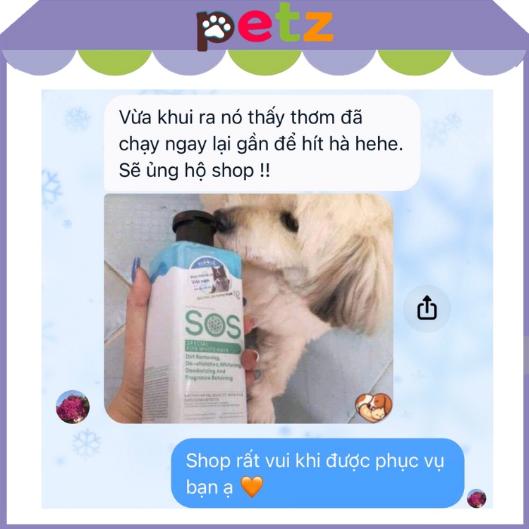 [Mã 44FMCGSALE1 giảm 10% đơn 250K] Sữa tắm chó mèo SOS PETZ Dầu tắm SOS cho thú cưng