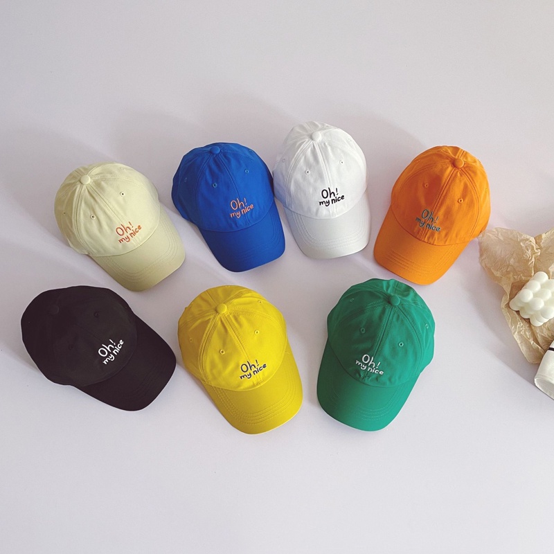 Mũ Lưỡi Trai Chống Nắng Nhanh Khô Màu Trơn Thêu Chữ Thời Trang Mùa Hè Cho Bé