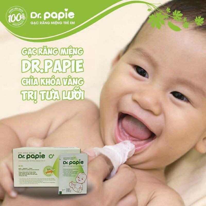 Rơ lưỡi cho bé Dr.Papie hộp 30 gói