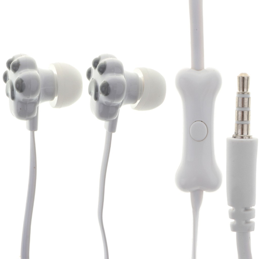 Tai nghe có dây 3.5 mm hình chân mèo đáng yêu kèm hộp đựng tiện dụng | BigBuy360 - bigbuy360.vn