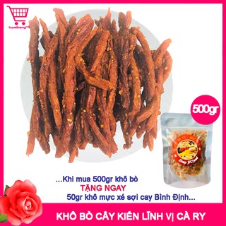 Khô bò cây vị cà ry 500gr tặng mực xé cay đặc biệt