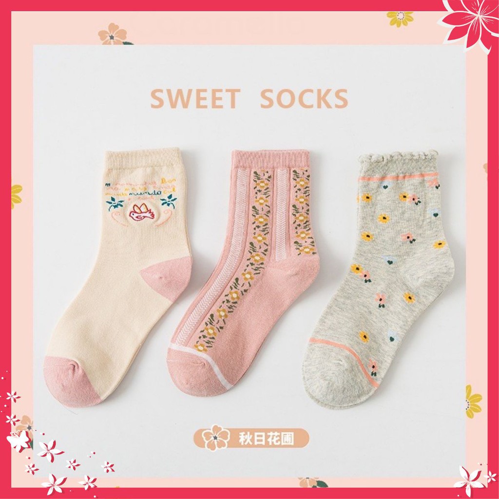 HOT - Tất lolita tone Hồng siêu xinh 2021 [T3HX]