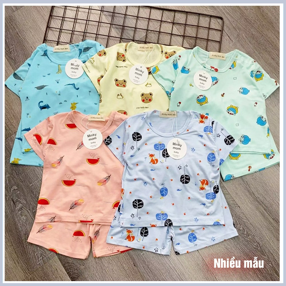 Bộ quần áo cộc tay thun lạnh IN HÌNH Minky Mom cho bé
