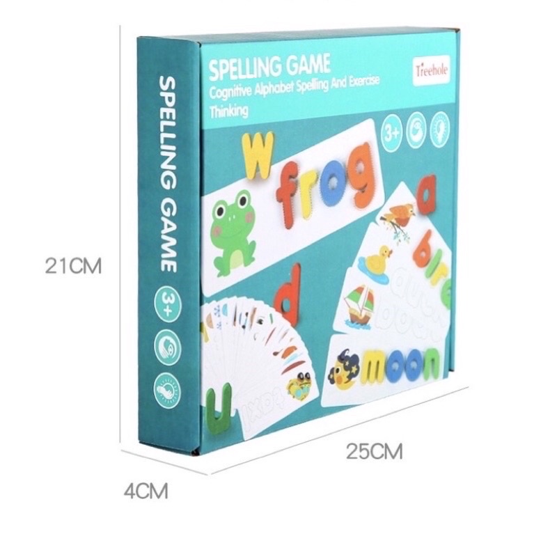 SPELLING GAME - Bộ 52 thẻ ghép chữ Đánh vần tiếng Anh sáng tạo cho bé