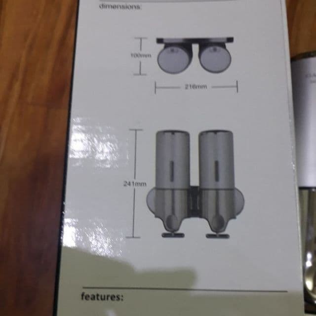 Hộp đôi (450mlx2) đựng nước rửa tay treo tường màu đỏ | BigBuy360 - bigbuy360.vn