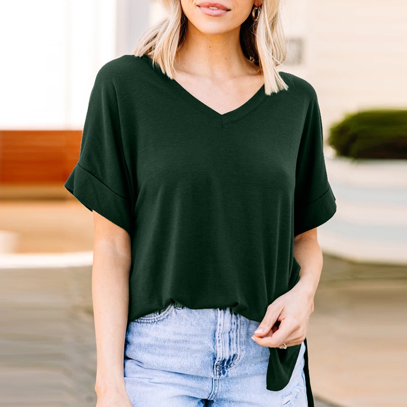 Áo kiểu ZANZEA tay lỡ cổ chữ V xẻ tà thời trang dành cho nữ