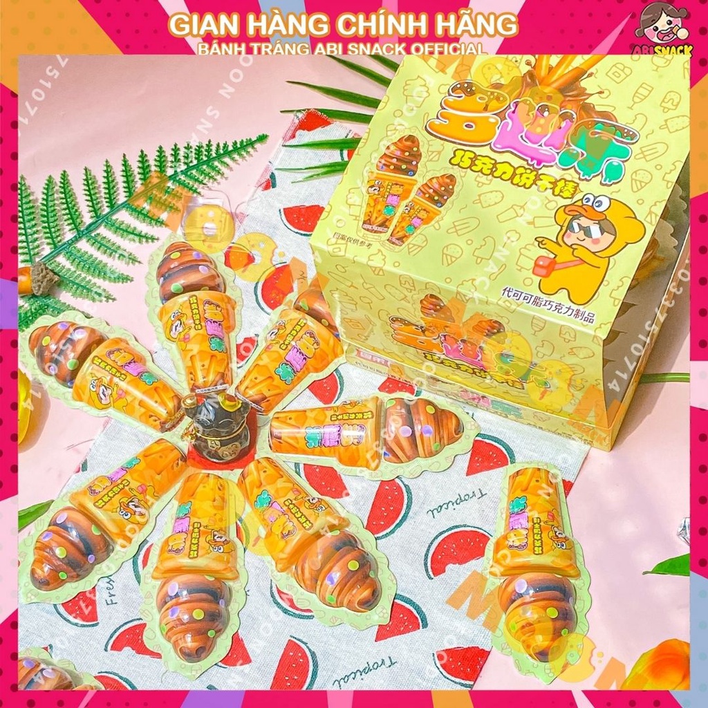 Bánh quy ốc quế bên trong có socola và bánh YueDi cái 12g
