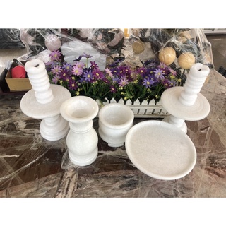 Bộ đồ thờ cúng đá trắng