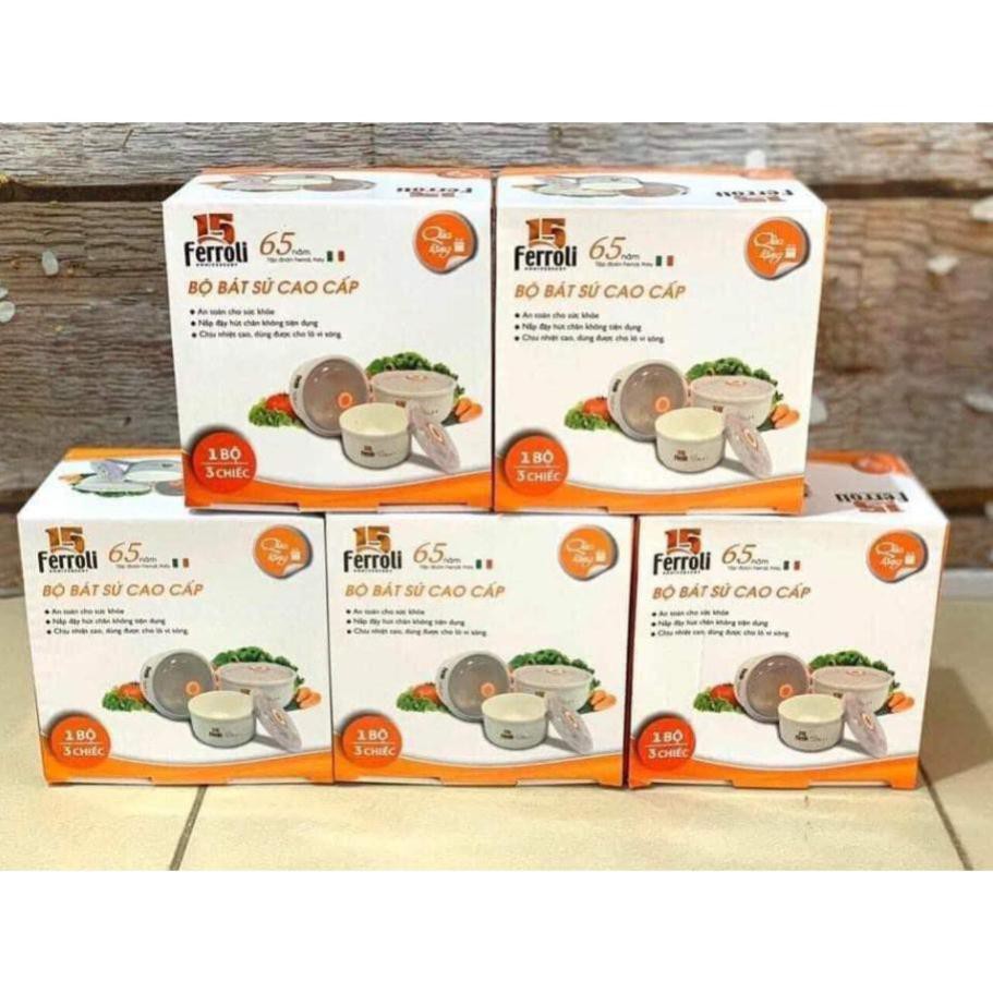 BỘ 3 BÁT GỐM SỨ FEROLI
