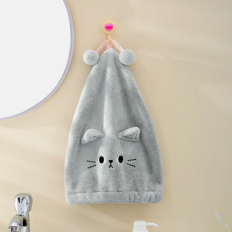 PVN50663 Khăn quấn tóc, mũ trùm đầu thấm nước làm khô tóc hình con mèo Giá Rẻ