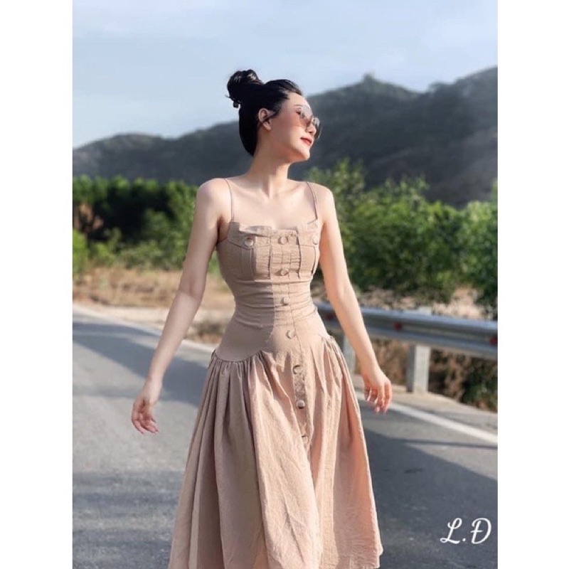 Váy đũi 2s  cúc ngực