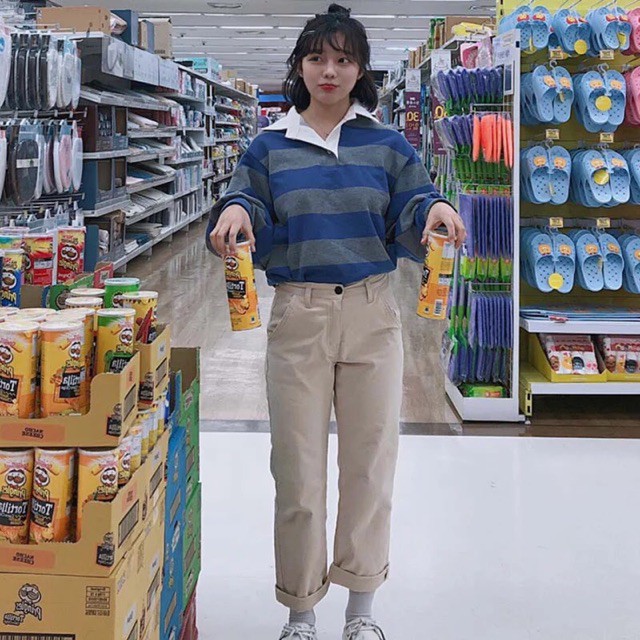 Áo Pull Polo sọc UNISEX