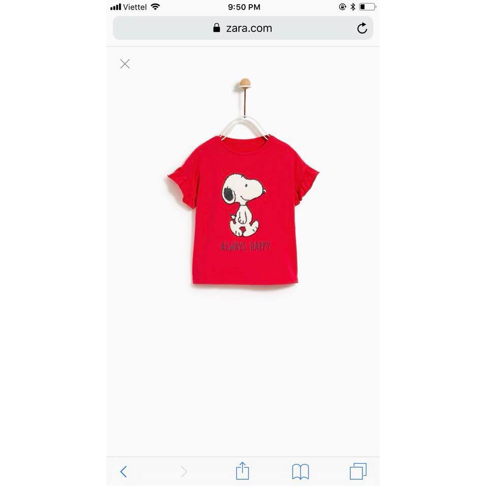 áo thun zara snoopy đỏ