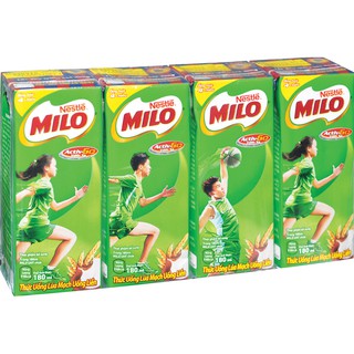 Sữa lúa mạch Nestle Milo ít đường/ ActivGo lốc 4 hộp x 180ml