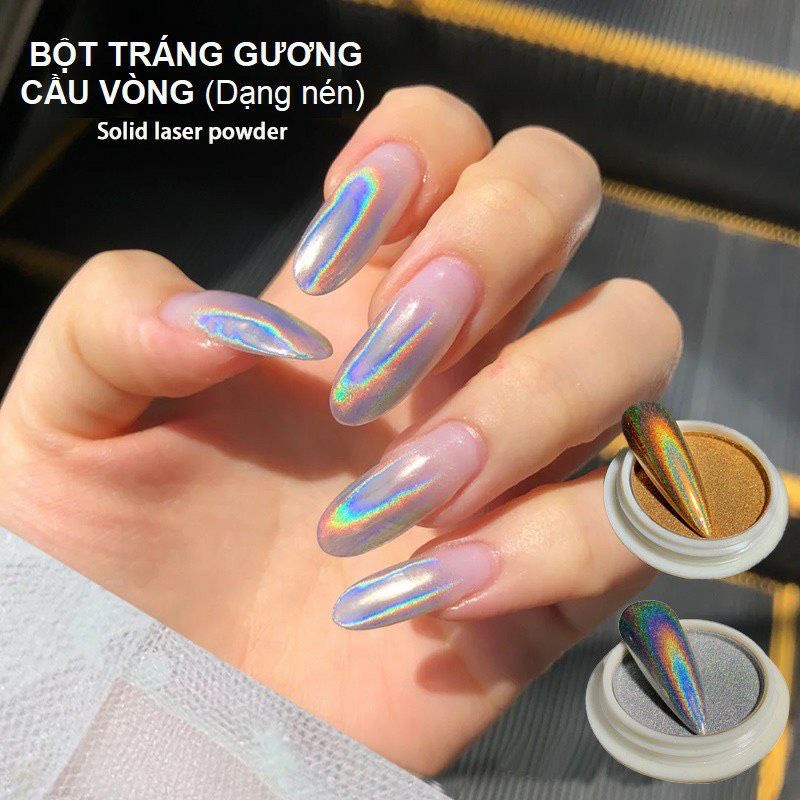 Tráng Gương Cầu Vồng Nail Trang Trí Móng