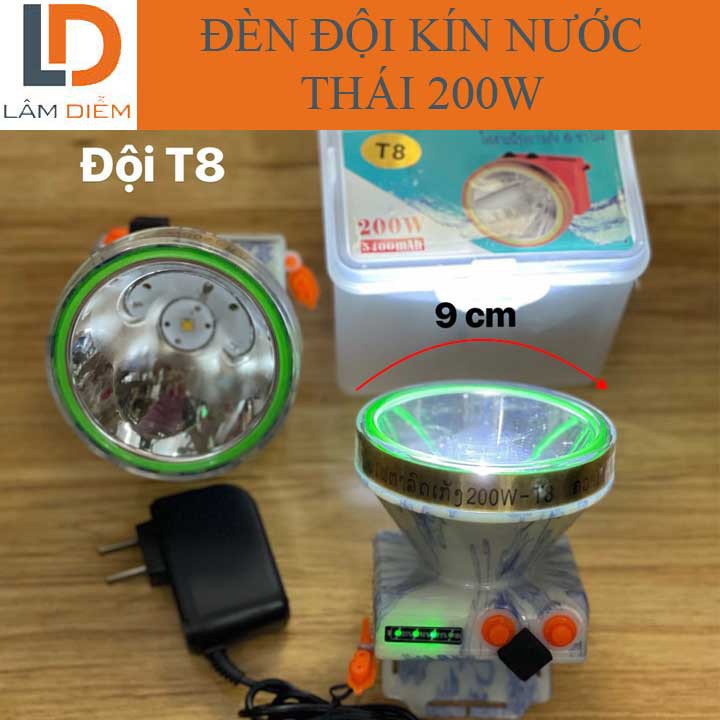 ĐÈN PIN ĐỘI ĐẦU CHỐNG NƯỚC 3 CHẾ ĐỘ SÁNG T6-T8 200W