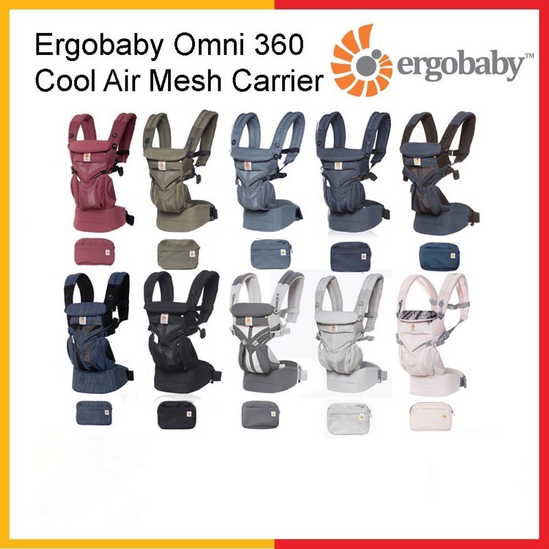 Địu em bé trợ lực Mỹ ERGO BABY Omni 360 Cool Air Mesh cho bé từ sơ sinh đến 4 tuổi chính hãng