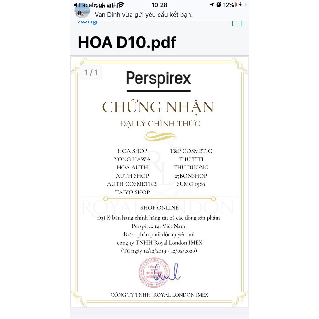 Lăn Khử Mùi Perspirex Strong Antiperspirant.