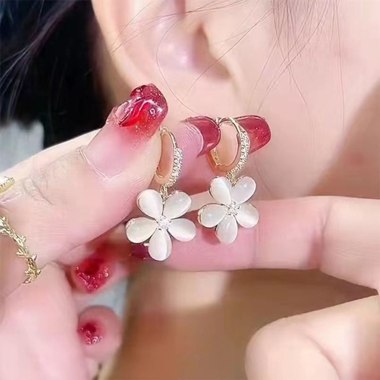 Bông Tai Hình Hoa Nhỏ Đính Đá Opal Cao Cấp 2022