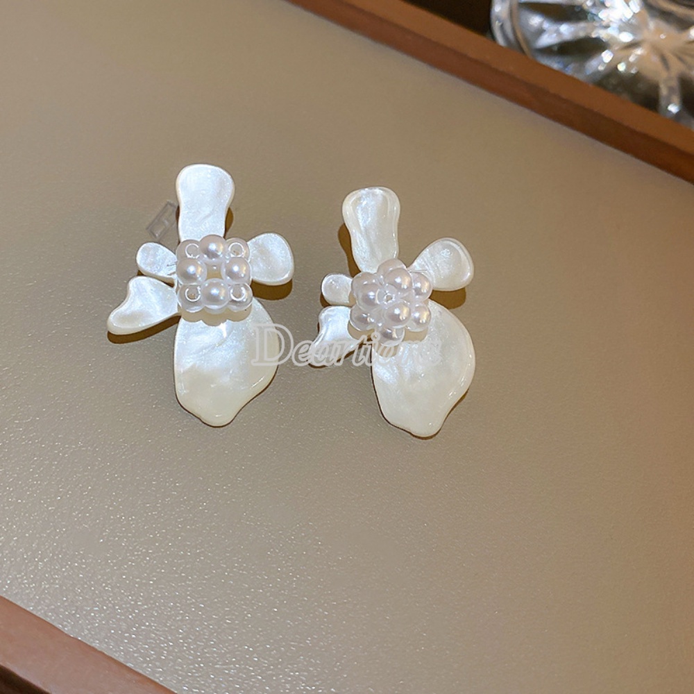 Bông Tai Hình Hoa Đính Ngọc Trai Thời Trang Cao Cấp Dành Cho Nữ