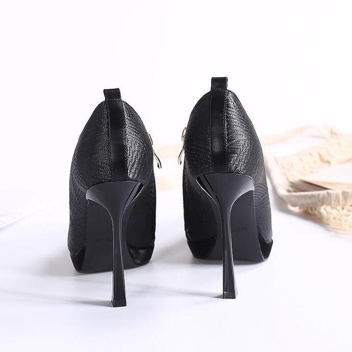 Giày Boot Cao Gót Mũi Nhọn Thiết Kế Mới Thời Trang Dành Cho Nữ