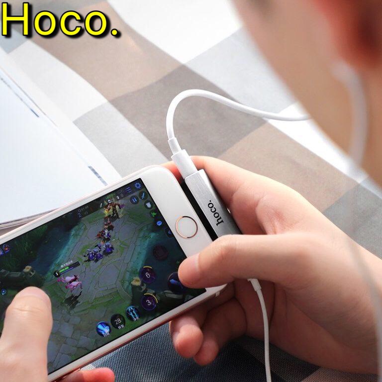 Jack chuyển đổi iphone sang tai nghe 3.5 vừa nghe vừa sạc Hoco LS25 chính hãng