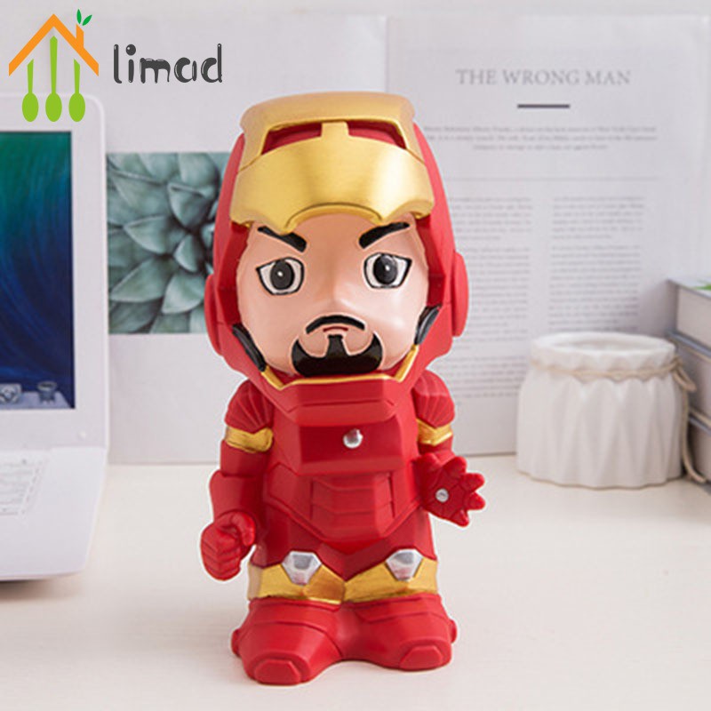 Ống heo tiết kiệm tiền xu hình siêu anh hùng Marvel Người Nhện/ Người Dơi /Người Sắt/Đội trưởng Mỹ