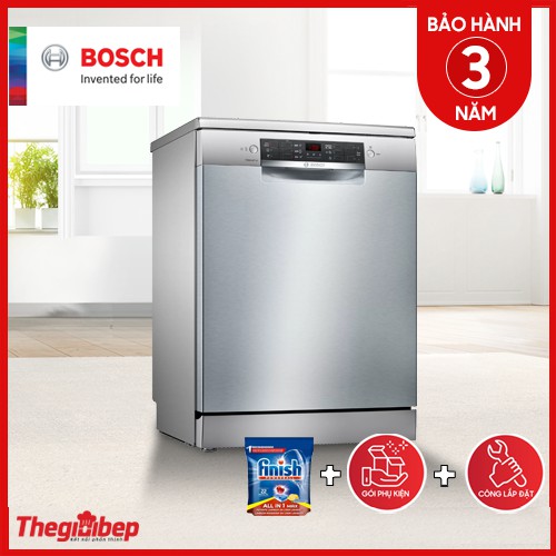 Máy rửa bát Bosch SMS46GI01P Dung Tích Rửa 12 Bộ Châu Âu, Chức Năng Rửa 1/2 Thông Minh