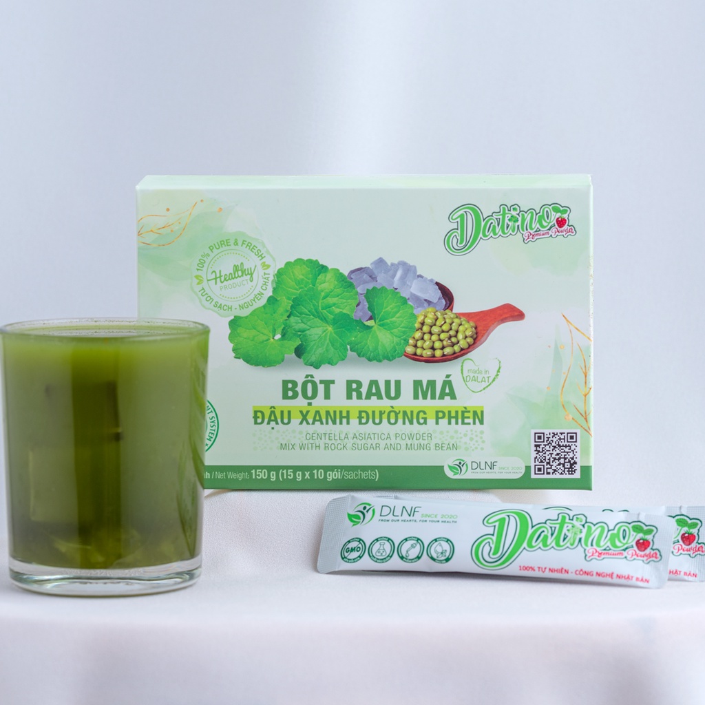 Bột rau má đậu xanh đường phèn DATINO hộp 10 gói x 15g