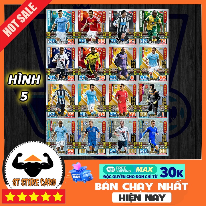 Thẻ cầu thủ 2015/16 Ngoại hạng Anh size Poca Match Attax thẻ in custom ST STORE CARD