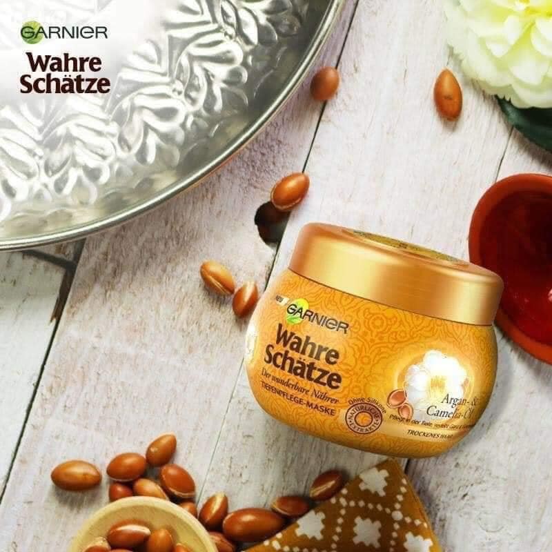 Gội,ủ dưỡng Garnier Dầu Argan kết hợp với Hoa Trà phục hồi và làm tóc bóng mượt