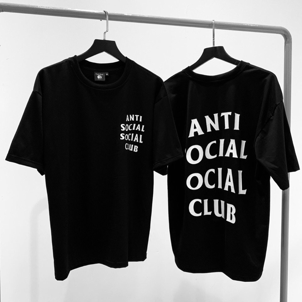 Áo thun Anti Social Social Club  form rộng nam nữ unisex, màu đen, tay ngắn, tay lỡ FreeSize