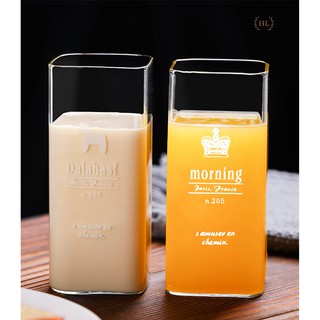 CỐC VUÔNG THUỶ TINH CHỊU NHIỆT | CỐC THỦY TINH VUÔNG MORNING CHỊU NHIỆT BOROSILICATE | CỐC VUÔNG CAO DECOR