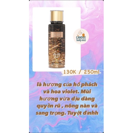 Body mist xịt thơm Victoria Secret 250ml 𝗣𝗮𝗿𝘁𝘆 𝗞𝗶𝘀𝘀