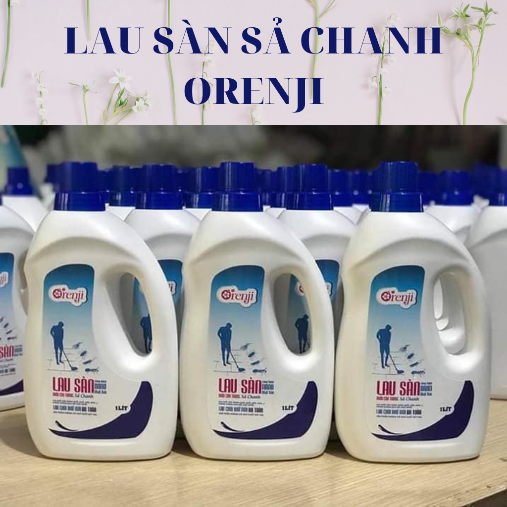 Nước lau sàn sả chanh đuổi côn trùng an toàn không hóa chất ORENJI - sạch nhanh, không nhờn dính, thơm tinh dầu sả chanh