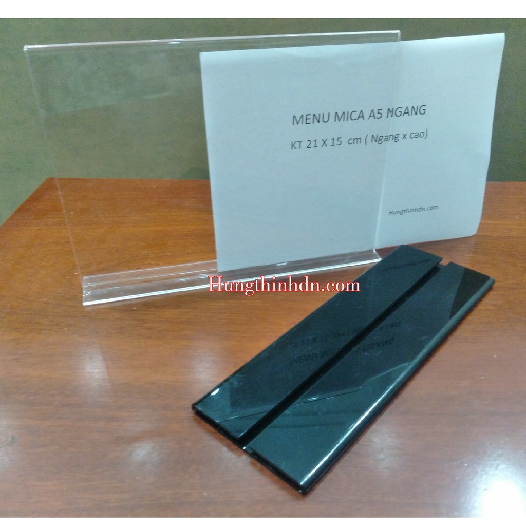 Kệ standee mica,menu mica A5 ngang - loại tốt