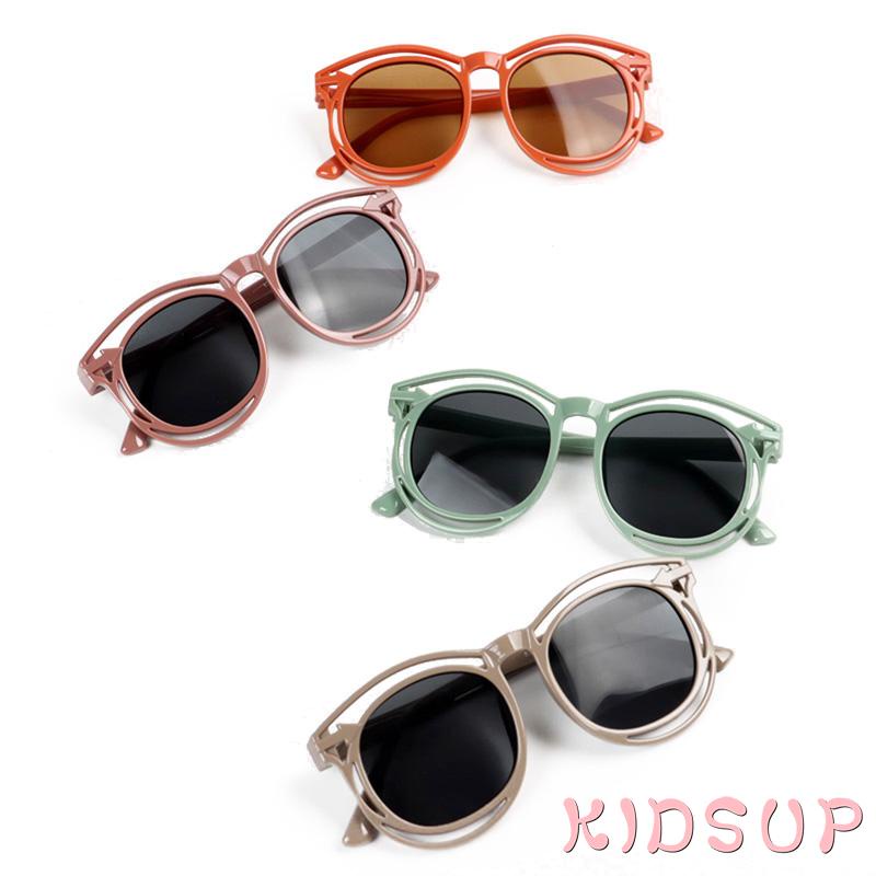 Kính râm thời trang chống tia UV màu sắc đơn giản dành cho bé 2-10 tuổi