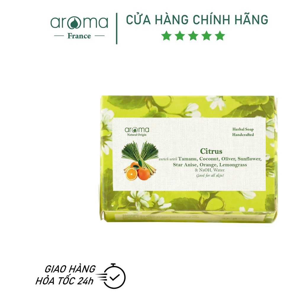 [ AROMA ] Xà Phòng Thủ Công Sả Cam - Citrus Handcrafted Soap 100gr
