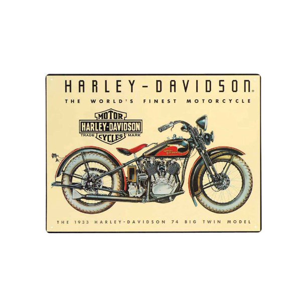 Harley-Davidson 74 Big Twin Tin Metal Sign 18x12 Inch Harley Davidson